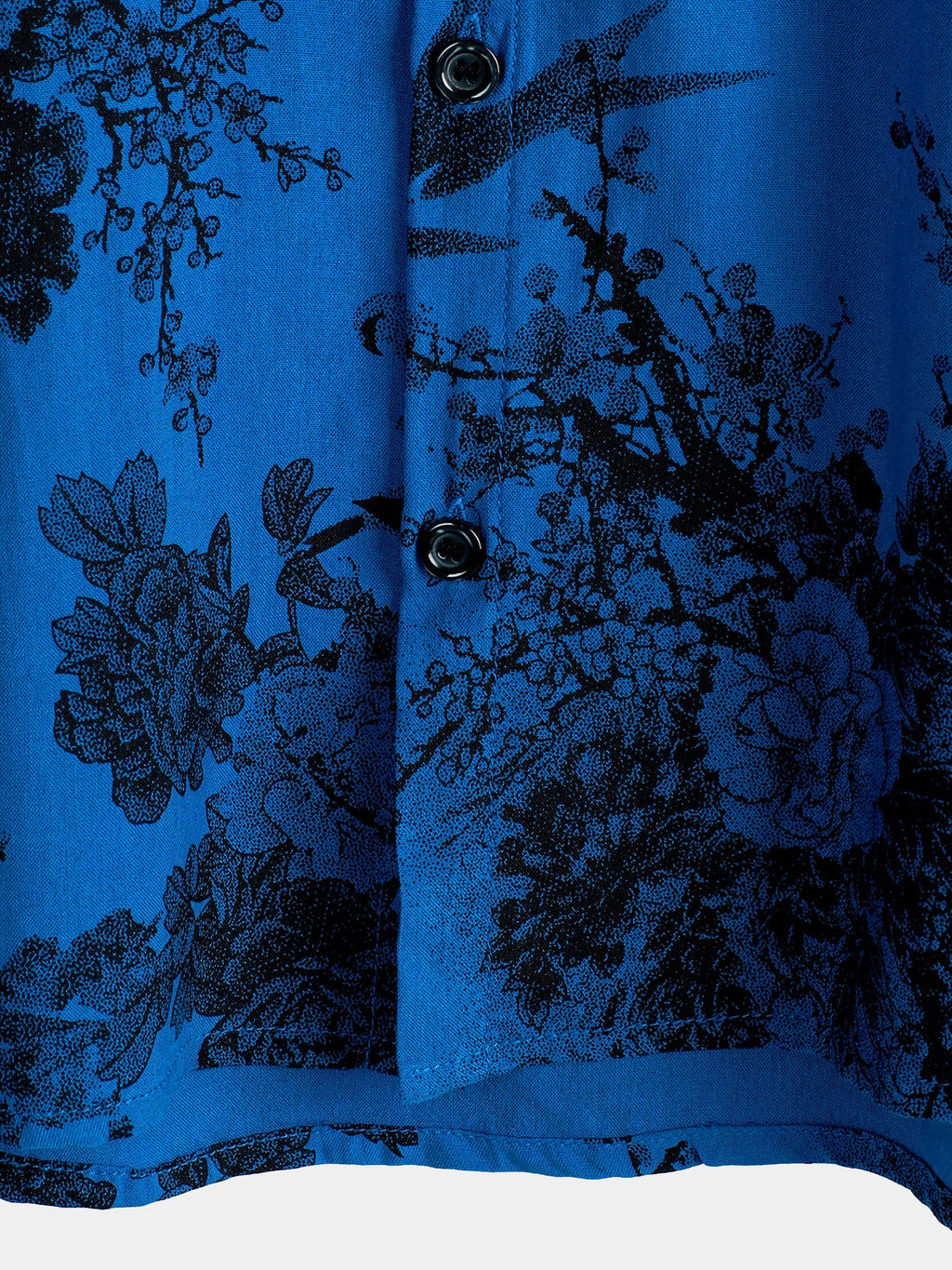 Chemise hawaïenne à manches courtes et boutons respirante pour homme, motif floral vintage bleu, pour les vacances d'été