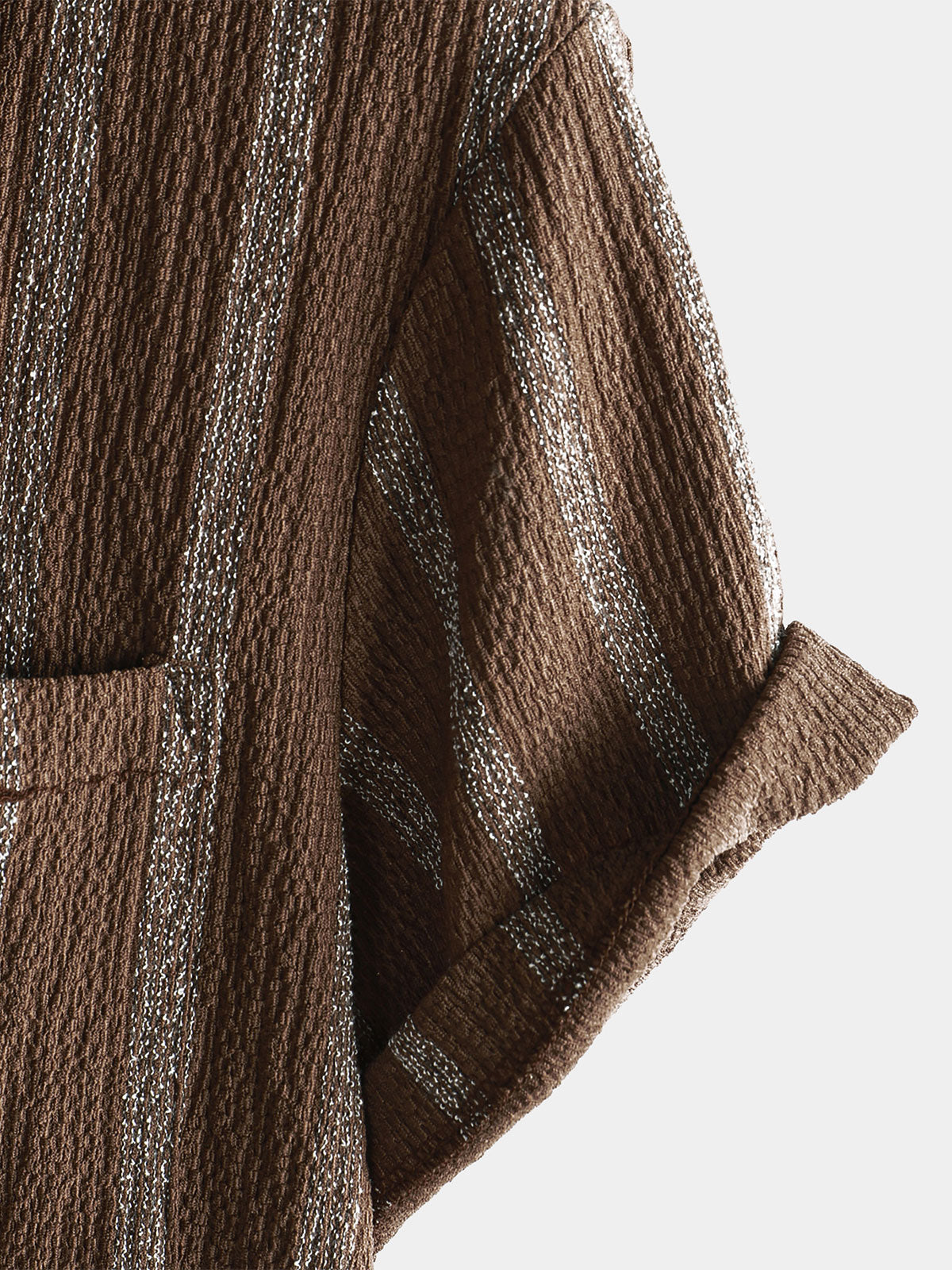 Chemise hawaïenne d'été à manches courtes et boutons pour homme, avec poche et rayures