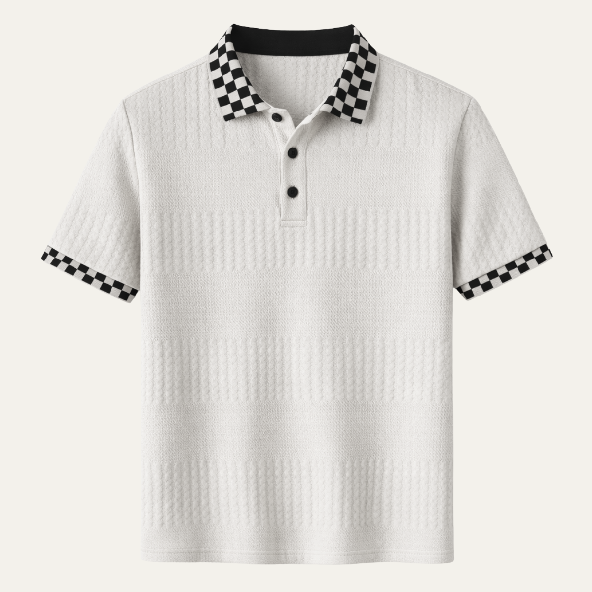 La chemise polo en tricot texturé pour hommes Glenwater avec col à carreaux