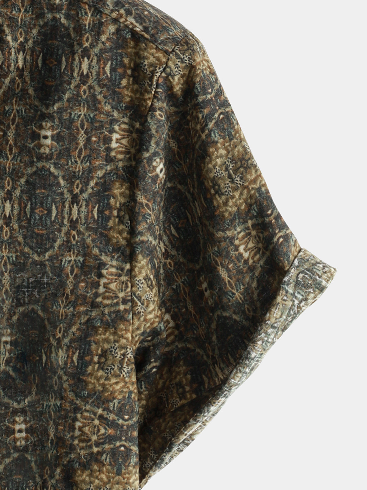 Chemise boutonnée rétro d'été à manches courtes en coton vintage pour hommes des années 70