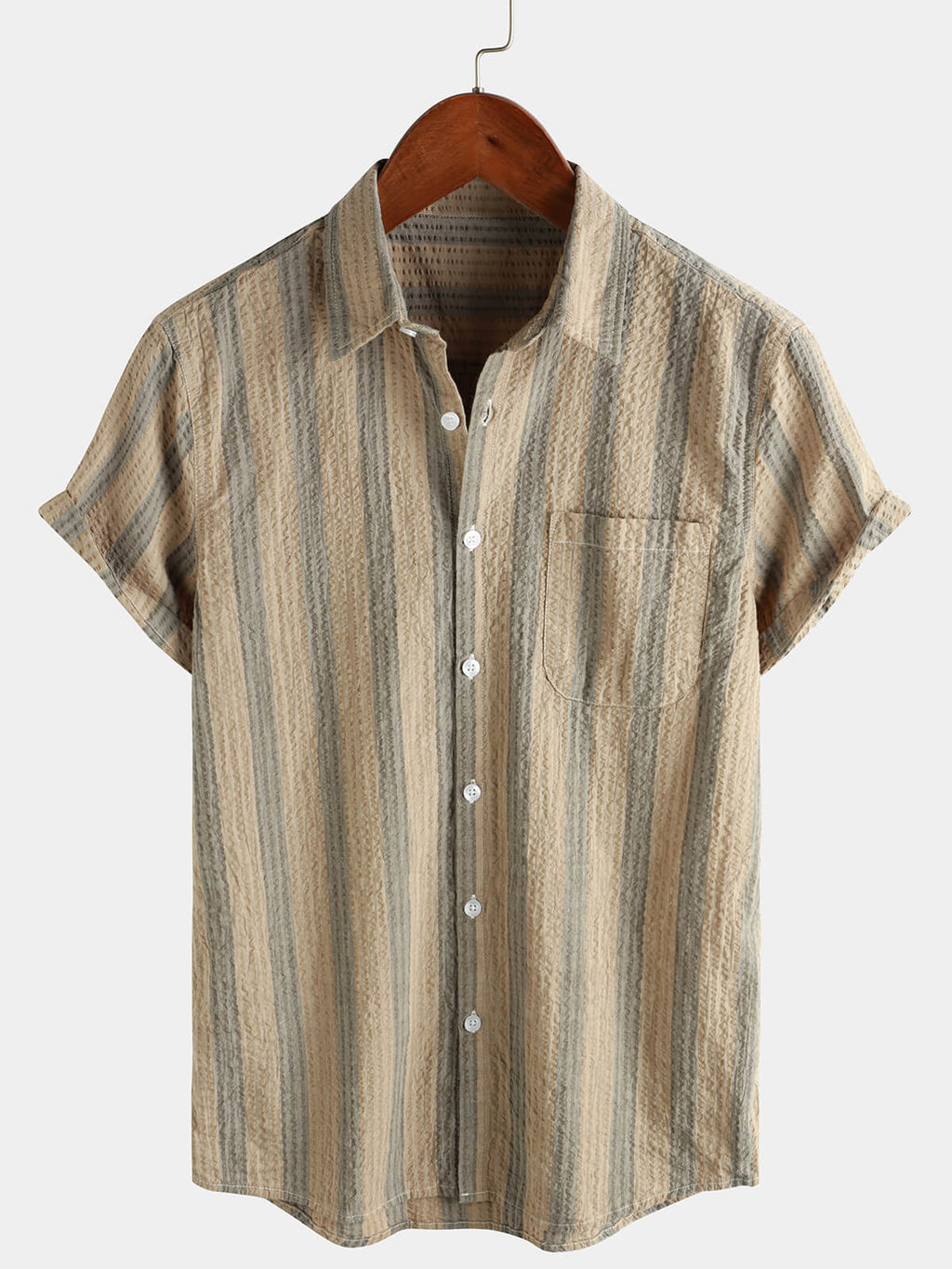 Chemise pour Homme avec Poche, Type Hawaïenne, de Vacances, avec Boutons et Manches Courtes
