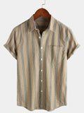 Chemise pour Homme avec Poche, Type Hawaïenne, de Vacances, avec Boutons et Manches Courtes