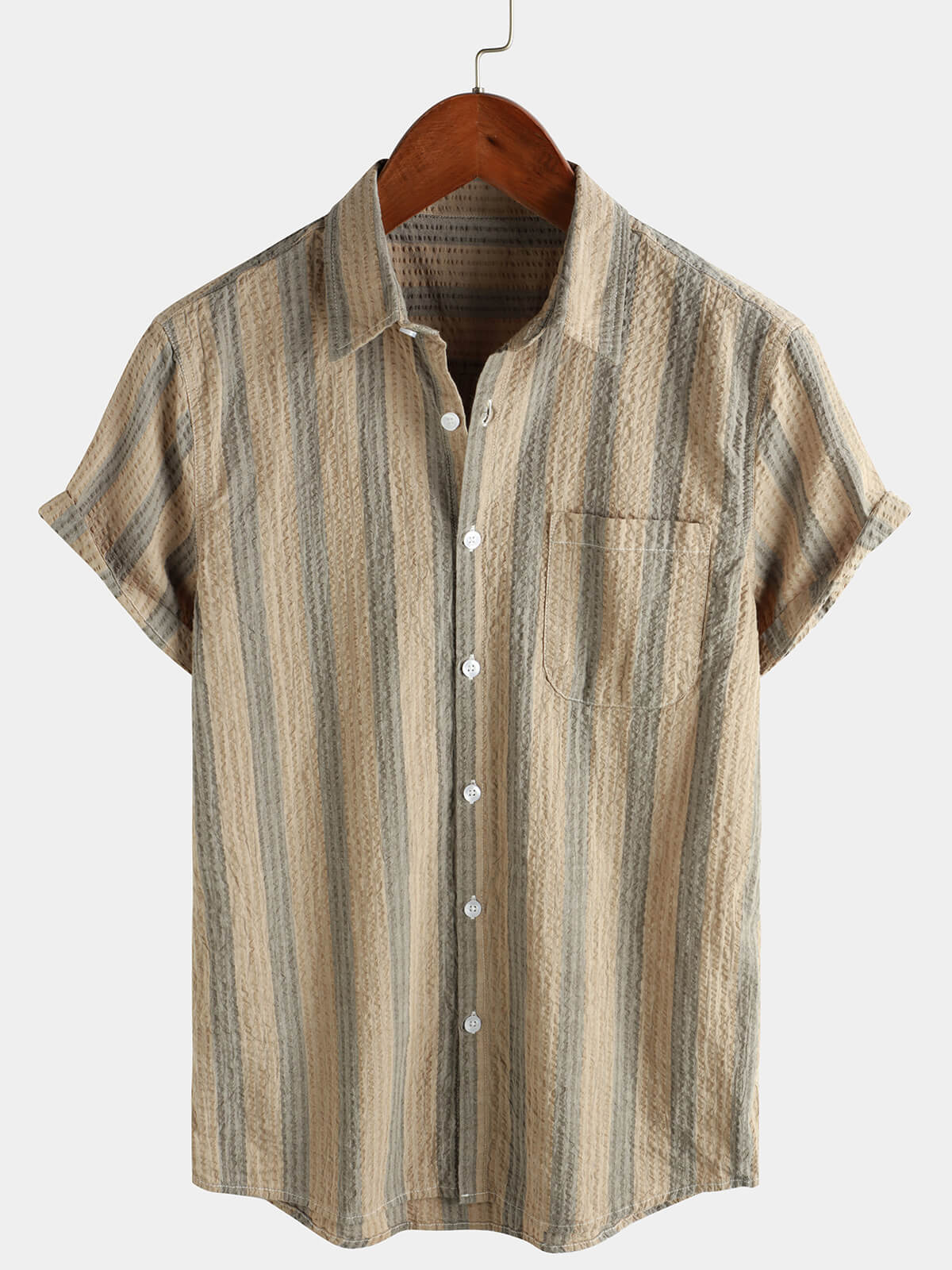 Chemise pour Homme avec Poche, Type Hawaïenne, de Vacances, avec Boutons et Manches Courtes