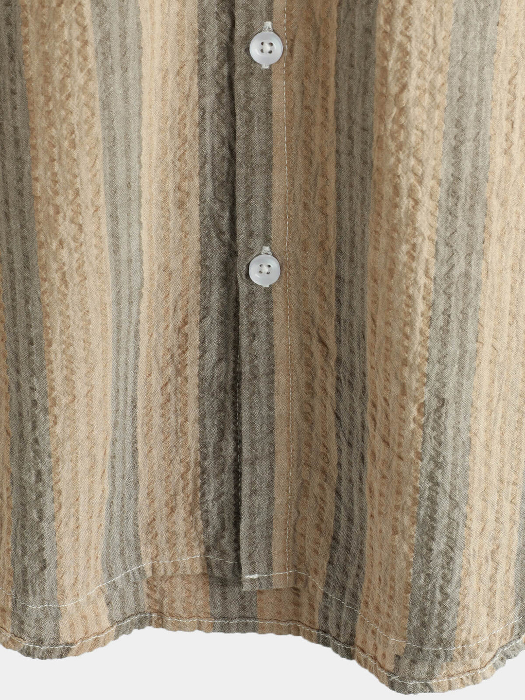 Chemise à manches courtes boutonnée pour hommes en coton rayé avec poche décontractée pour vacances hawaïennes