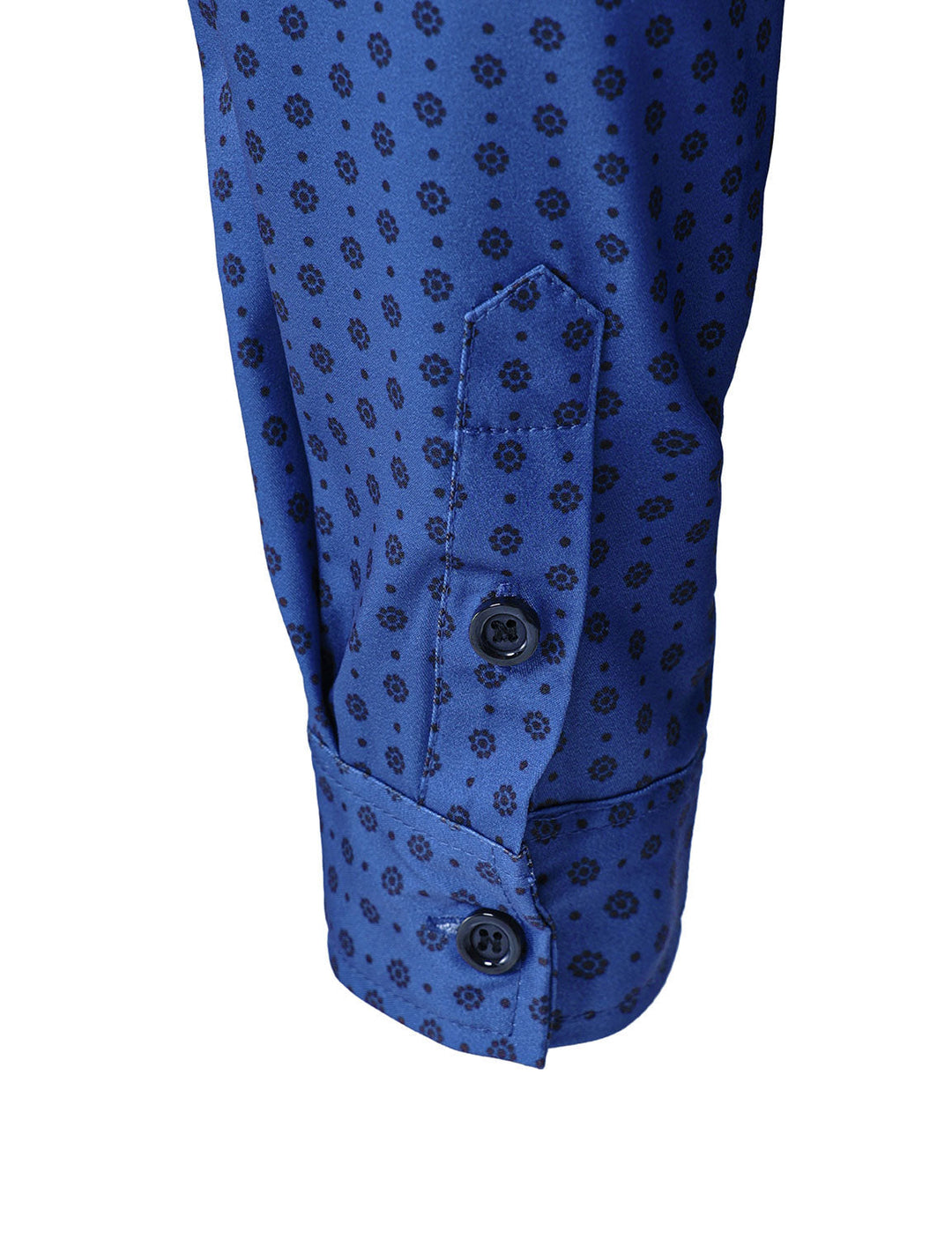 Chemise à manches longues bleue à imprimé géométrique rétro pour homme