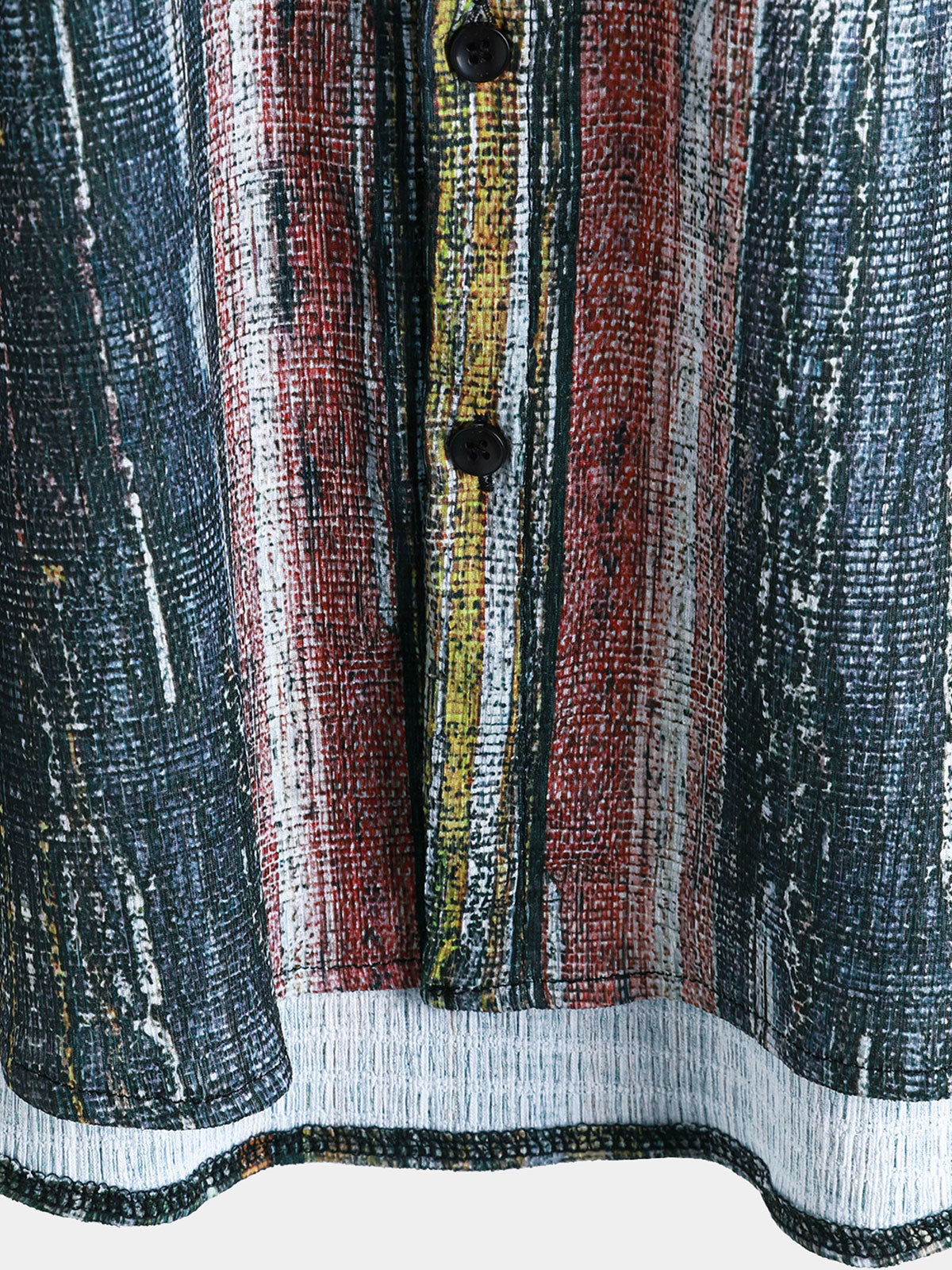 Chemise Hawaïenne Homme Verte Vintage à Rayures à Manches Courtes avec Boutons