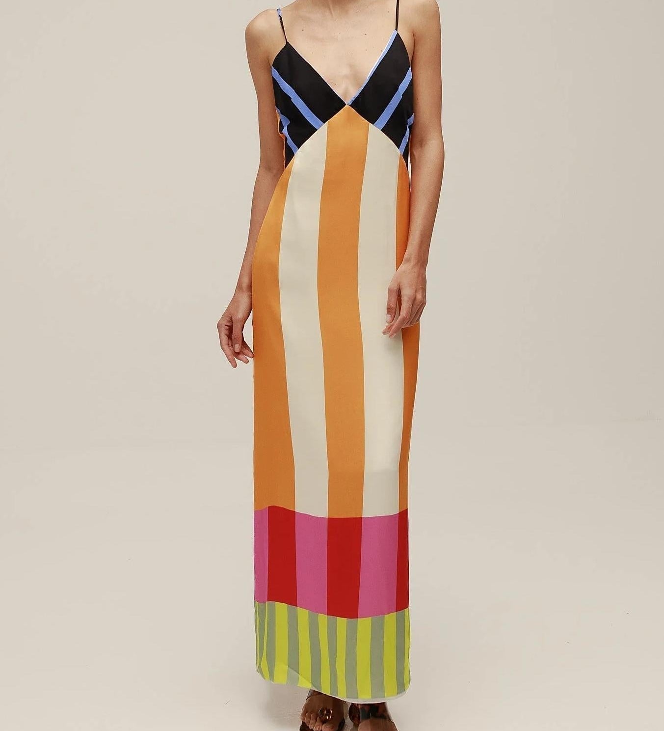 Paloma - Robe Maxi Colorée à Rayures Élégante