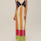 Paloma - Robe Maxi Colorée à Rayures Élégante
