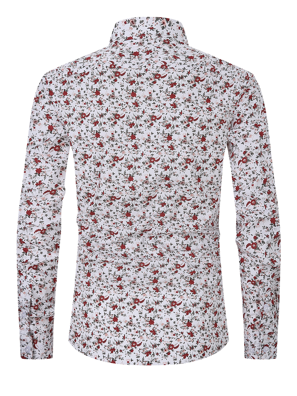 Chemise à manches longues boutonnée à imprimé floral pour hommes