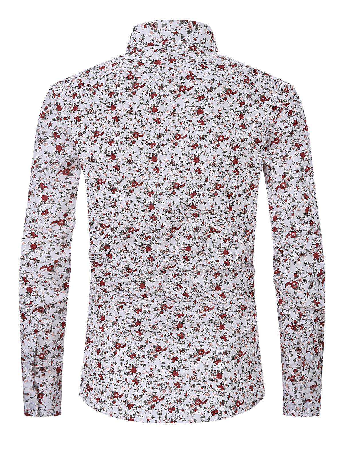 Chemise à manches longues boutonnée à imprimé floral pour hommes