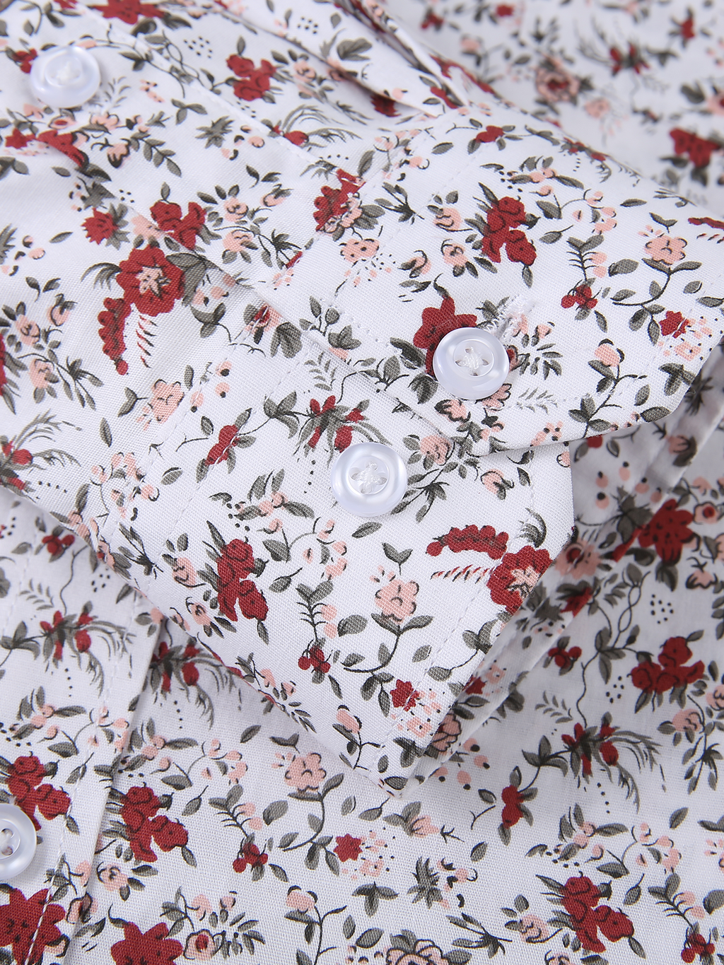 Chemise à manches longues boutonnée à imprimé floral pour hommes