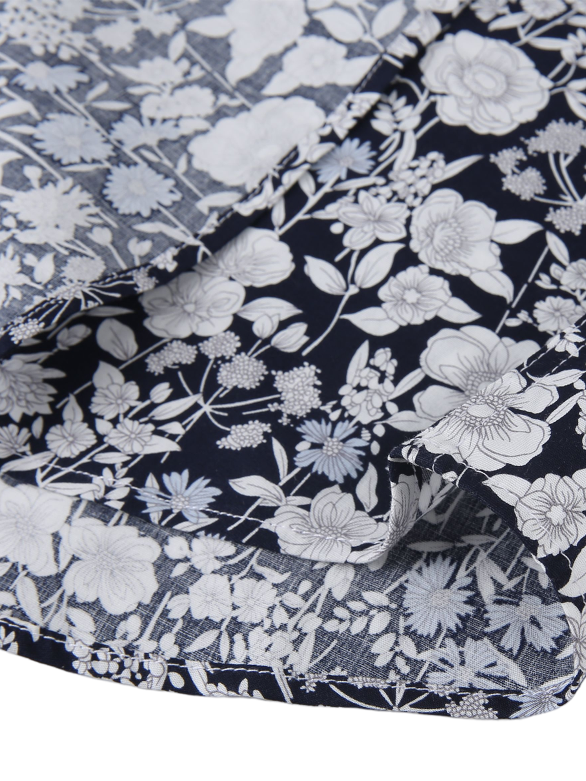 Chemise de ville noire à manches longues décontractée à imprimé floral vintage pour hommes