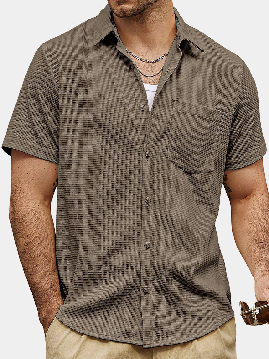 Chemise à Manches Courtes Décontractée d'Été pour Homme