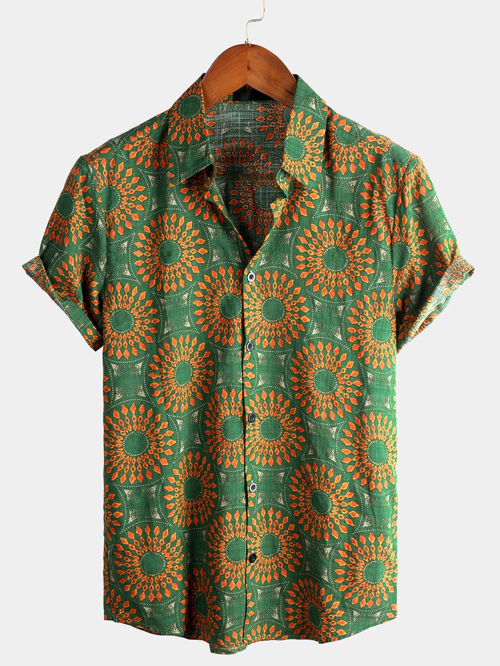 Chemise à manches courtes rétro boutonnée d&