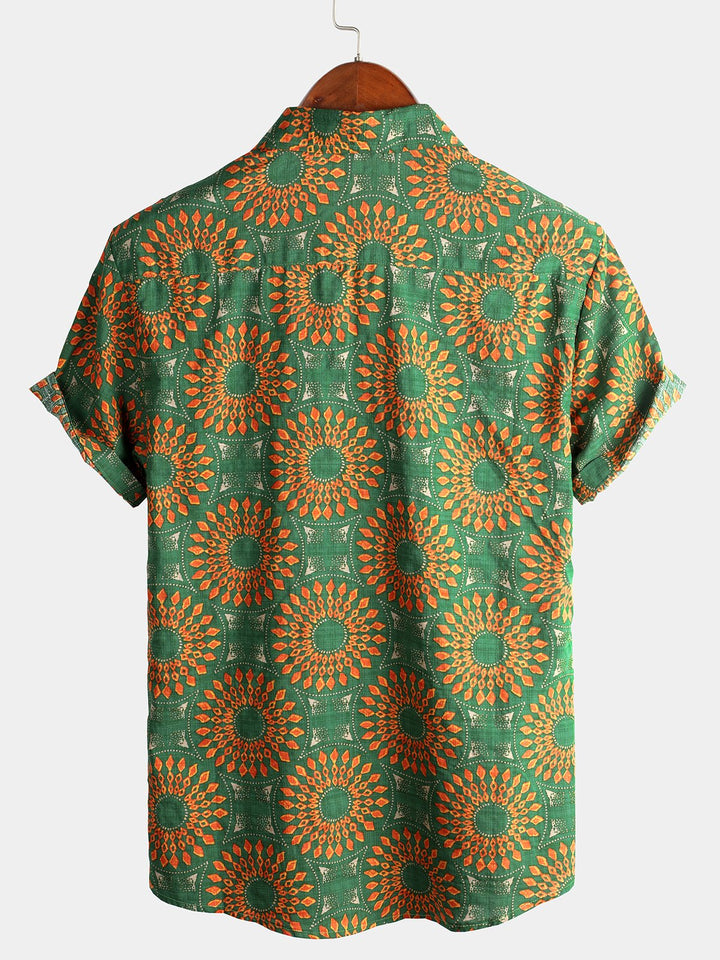 Chemise à manches courtes rétro boutonnée d&