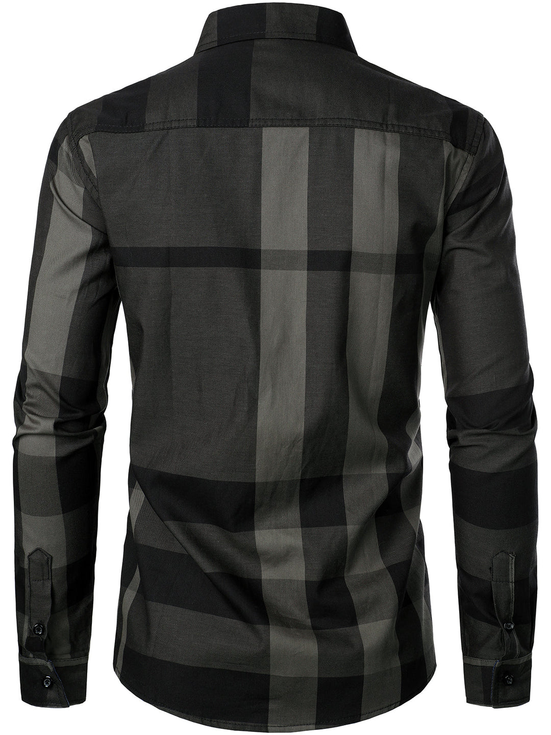 Chemise à manches longues coupe classique en carreaux pur coton