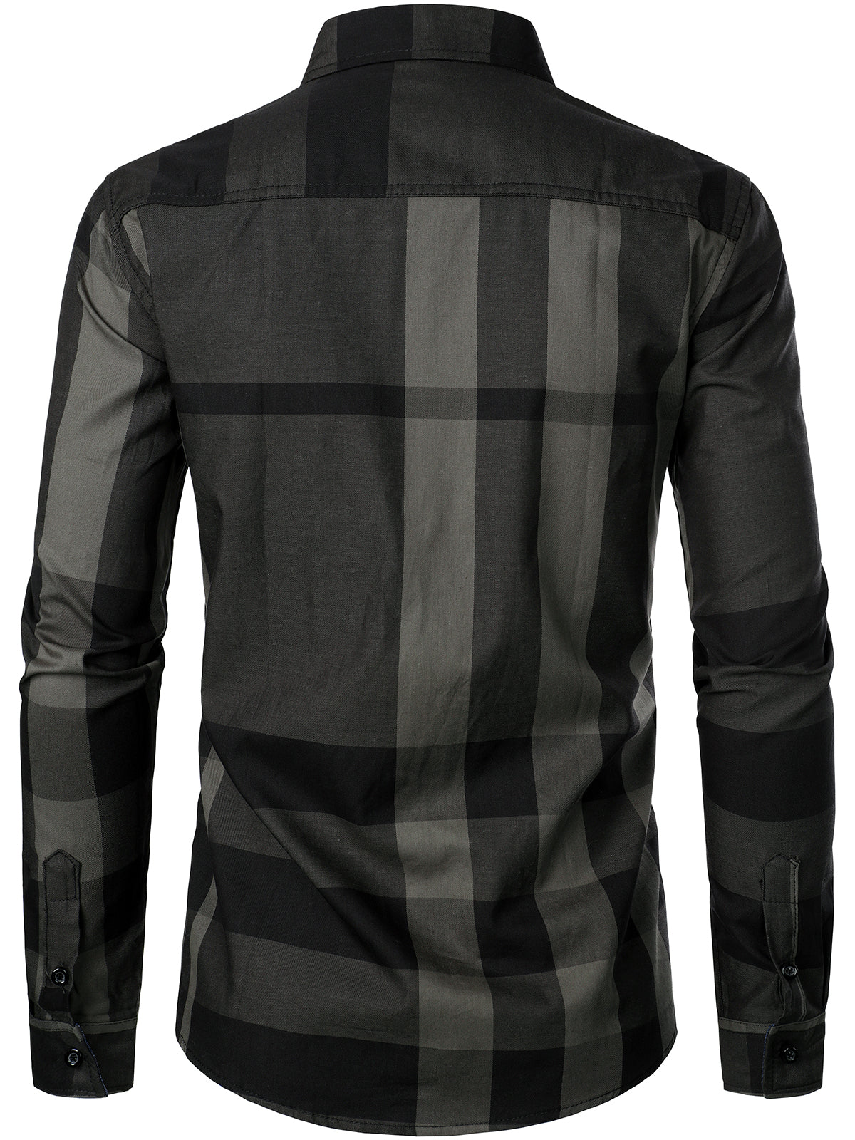 Chemise à manches longues coupe classique en carreaux pur coton