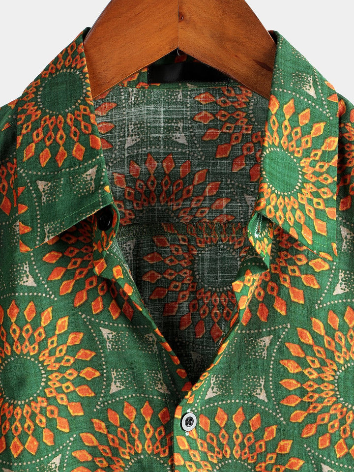 Chemise à manches courtes rétro boutonnée d&