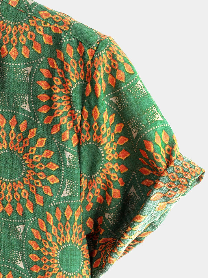 Chemise à manches courtes rétro boutonnée d&