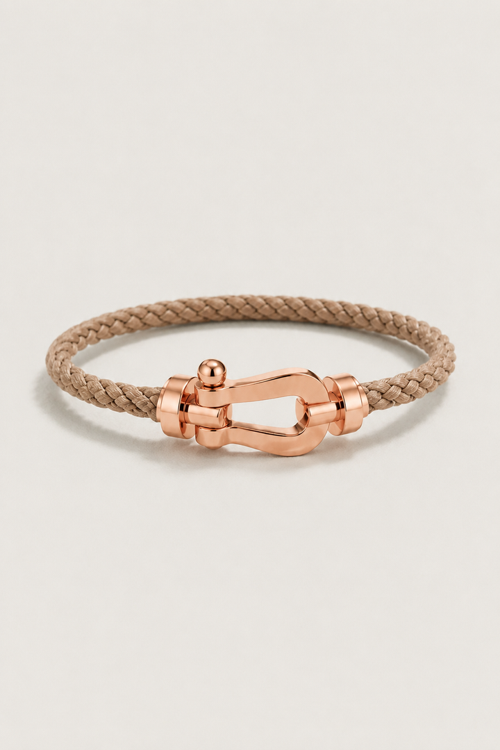 Bracelet Aurelio Marron Clair / Or Rose