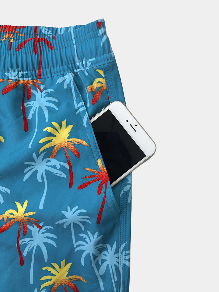 Short de Bain Homme à Imprimé Fun Séchage Rapide avec Poches Zippées