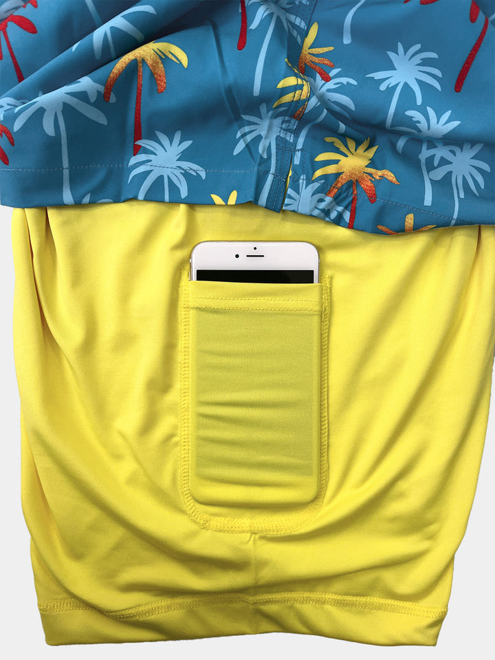 Short de Bain Homme à Imprimé Fun Séchage Rapide avec Poches Zippées