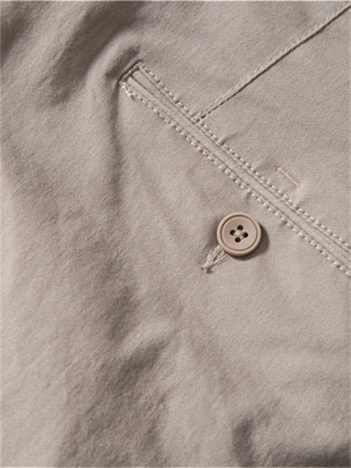Pantalon décontracté en coton respirant pour homme avec poches et couleur unie