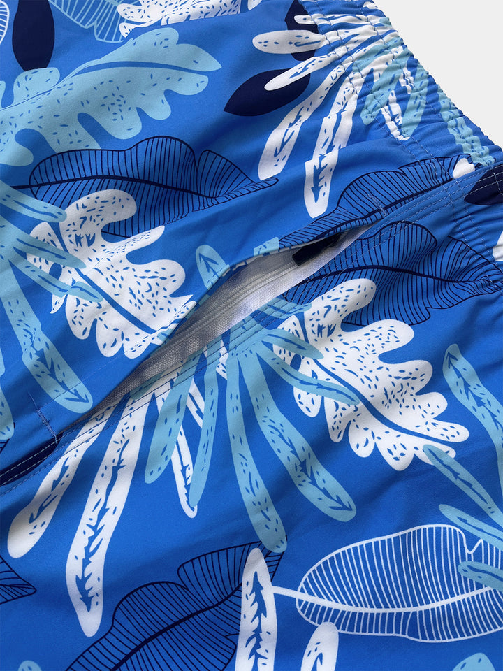 Short de Bain Homme à Imprimé Tropical Séchage Rapide