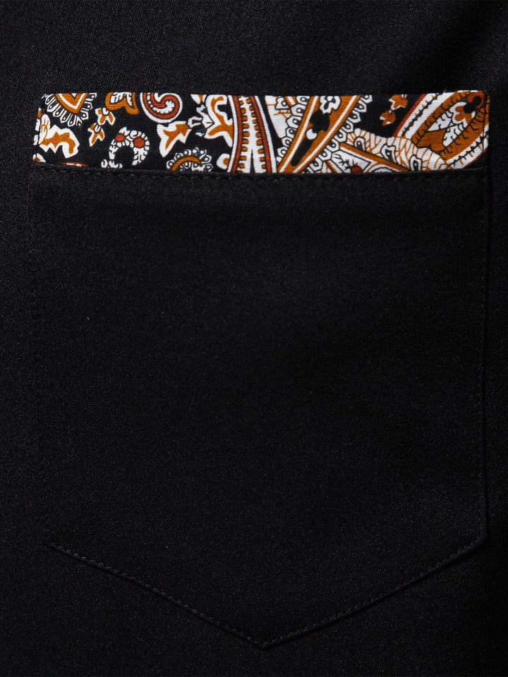 Chemise boutonnée à manches longues et imprimé cachemire colorblock pour homme