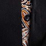 Chemise boutonnée à manches longues et imprimé cachemire colorblock pour homme