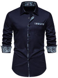 Chemise à manches longues à imprimé cachemire pour homme