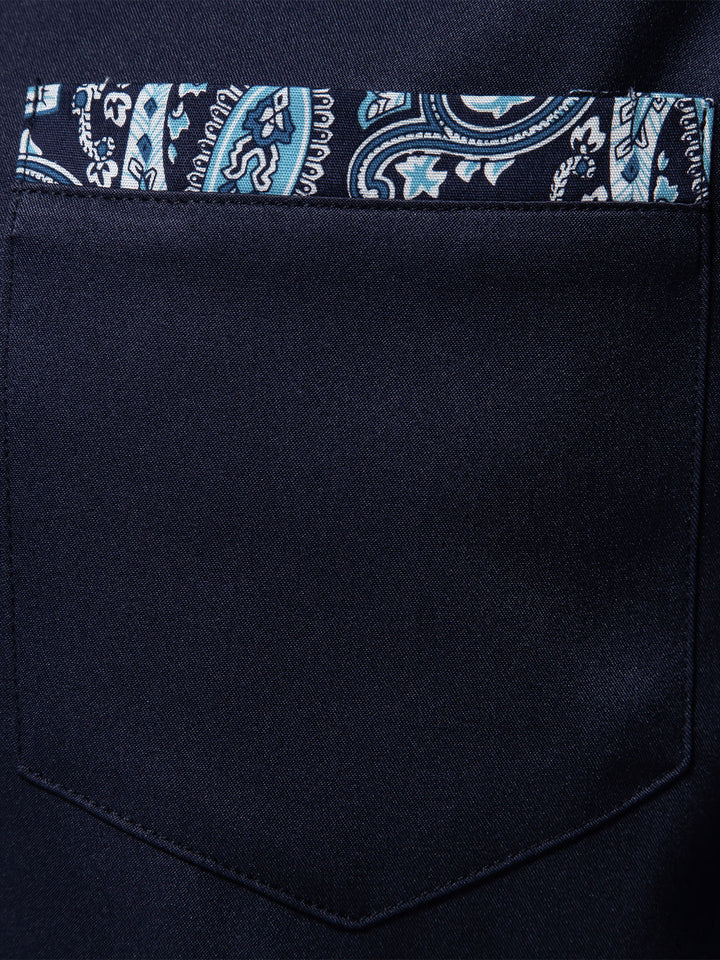 Chemise à manches longues à imprimé cachemire pour homme