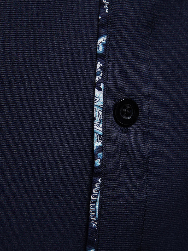 Chemise à manches longues à imprimé cachemire pour homme