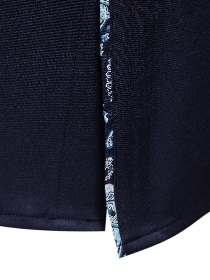 Chemise à manches longues à imprimé cachemire pour homme