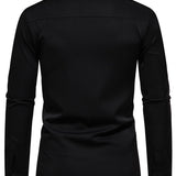 Chemise boutonnée à manches longues et imprimé cachemire colorblock pour homme