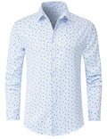 Chemise décontractée à manches longues pour homme, blanche et imprimée