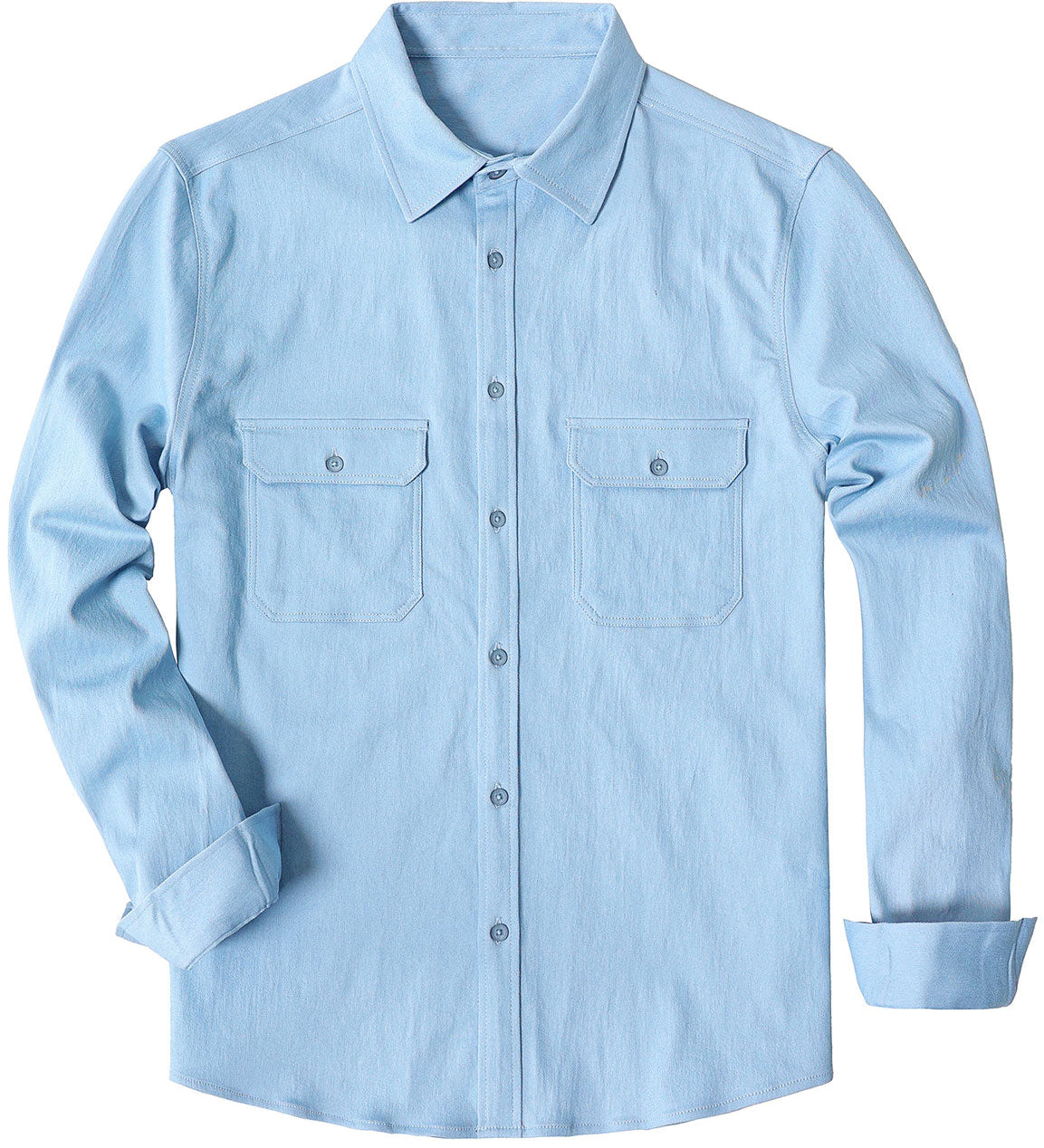 Chemise boutonnée à manches longues en jean pour homme
