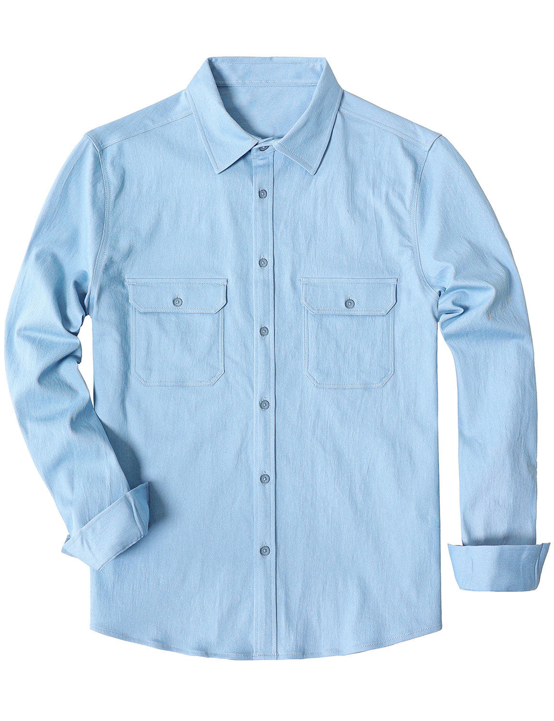Chemise boutonnée à manches longues en jean pour homme