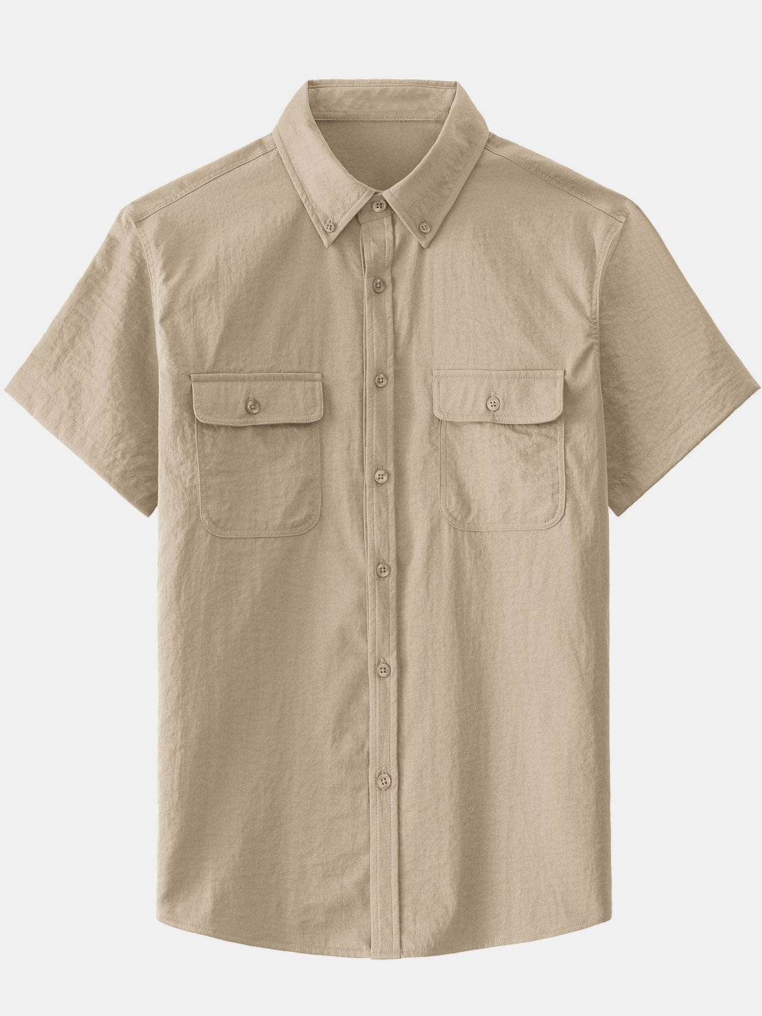 Chemise boutonnée décontractée à poches solides pour homme