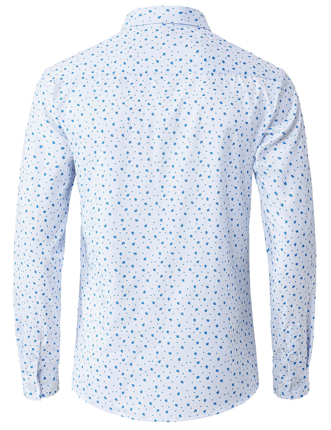 Chemise décontractée à manches longues pour homme, blanche et imprimée