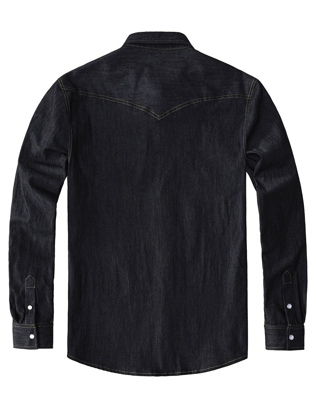 Chemise à manches longues en denim style cowboy pour homme avec boutons-pression nacrés