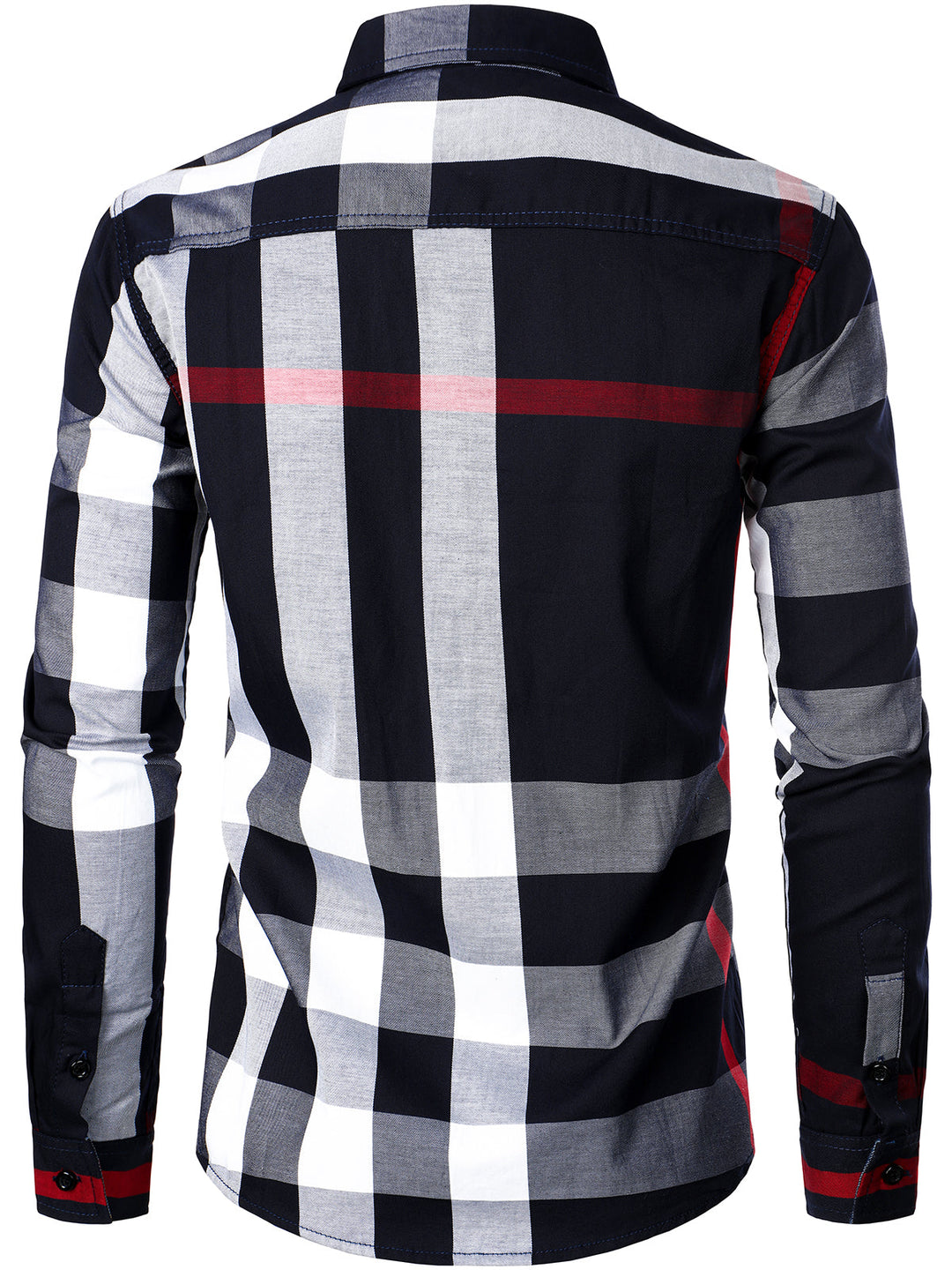 Chemise à manches longues coupe classique en carreaux pur coton