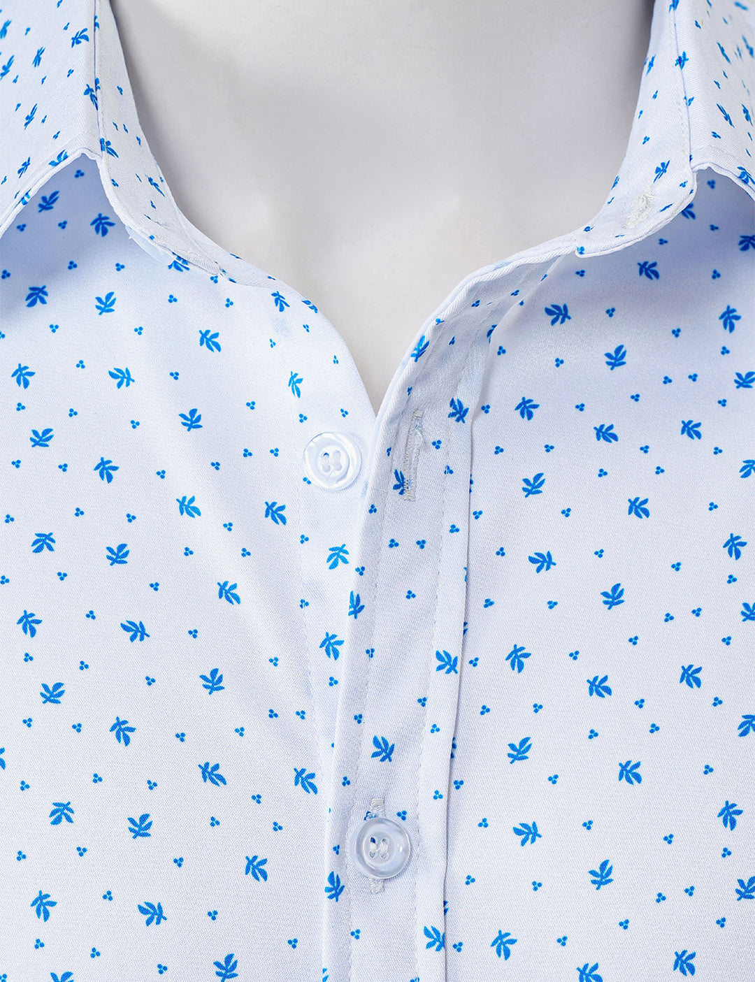 Chemise décontractée à manches longues pour homme, blanche et imprimée