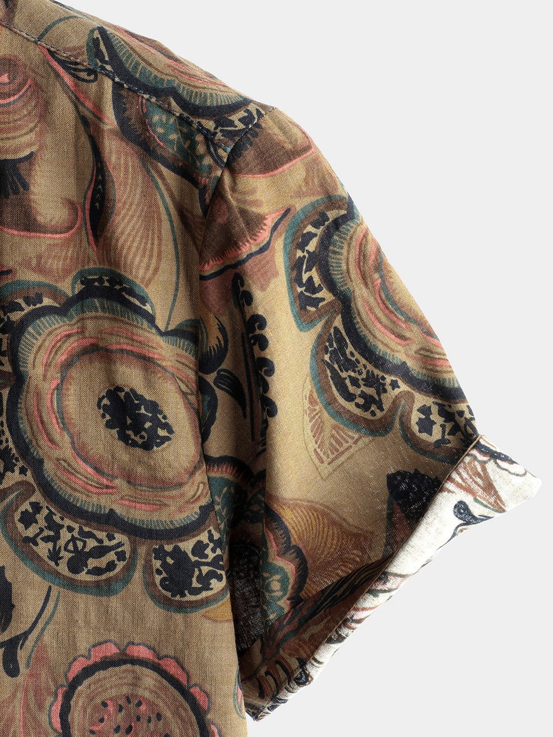 Chemises rétro en coton à manches courtes pour hommes