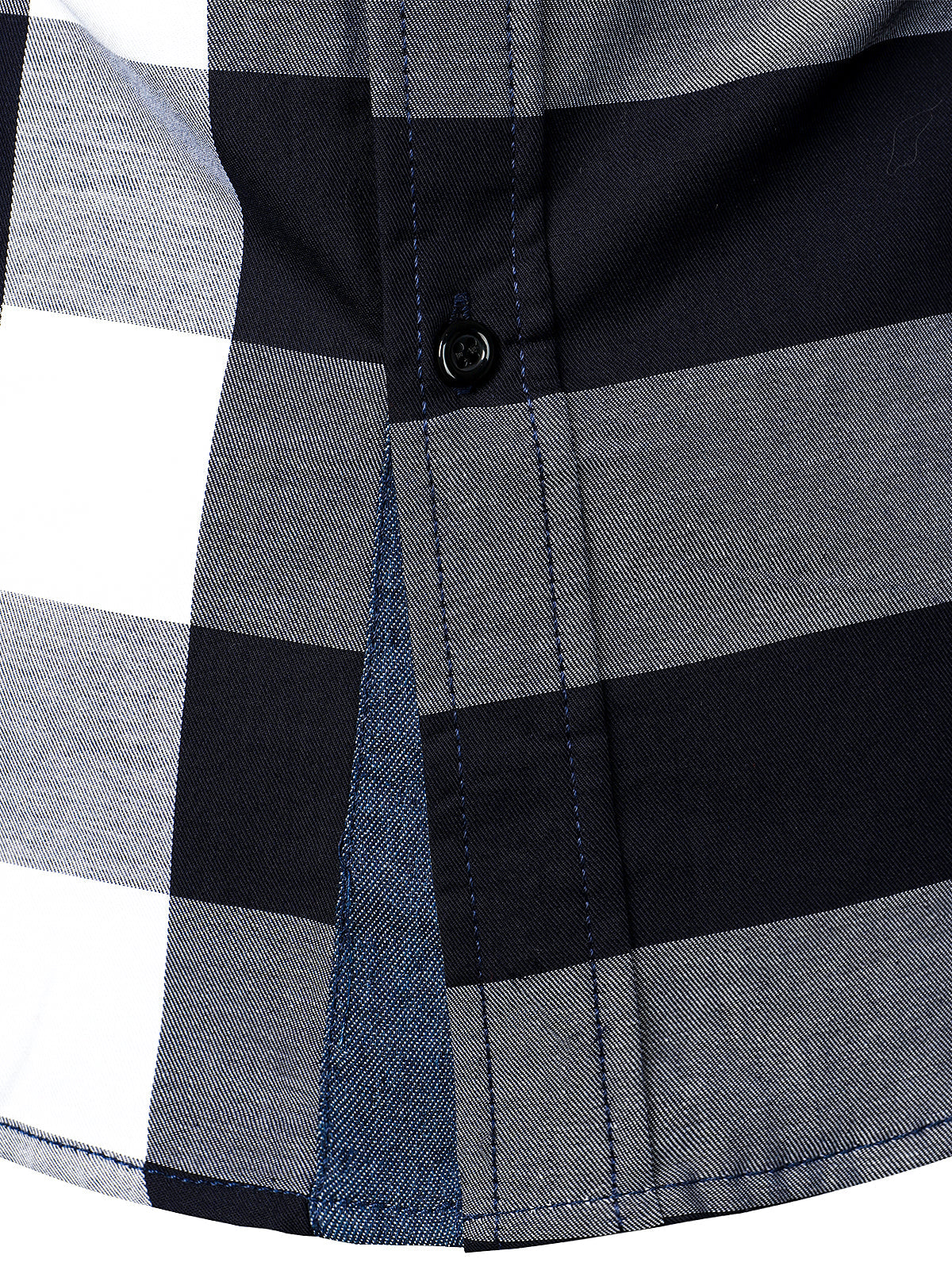 Chemise à manches longues coupe classique en carreaux pur coton