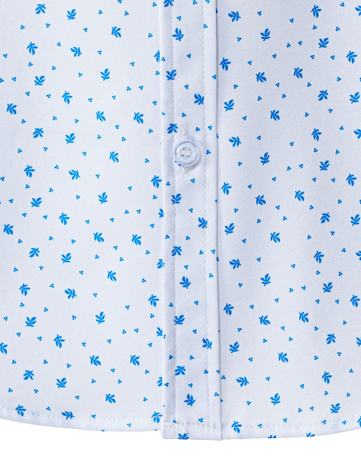 Chemise décontractée à manches longues pour homme, blanche et imprimée