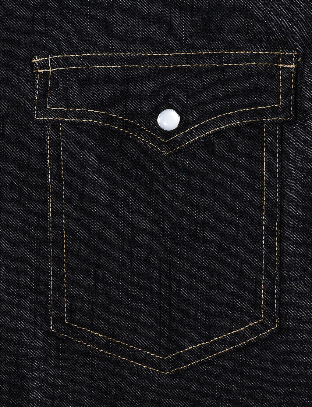 Chemise à manches longues en denim style cowboy pour homme avec boutons-pression nacrés