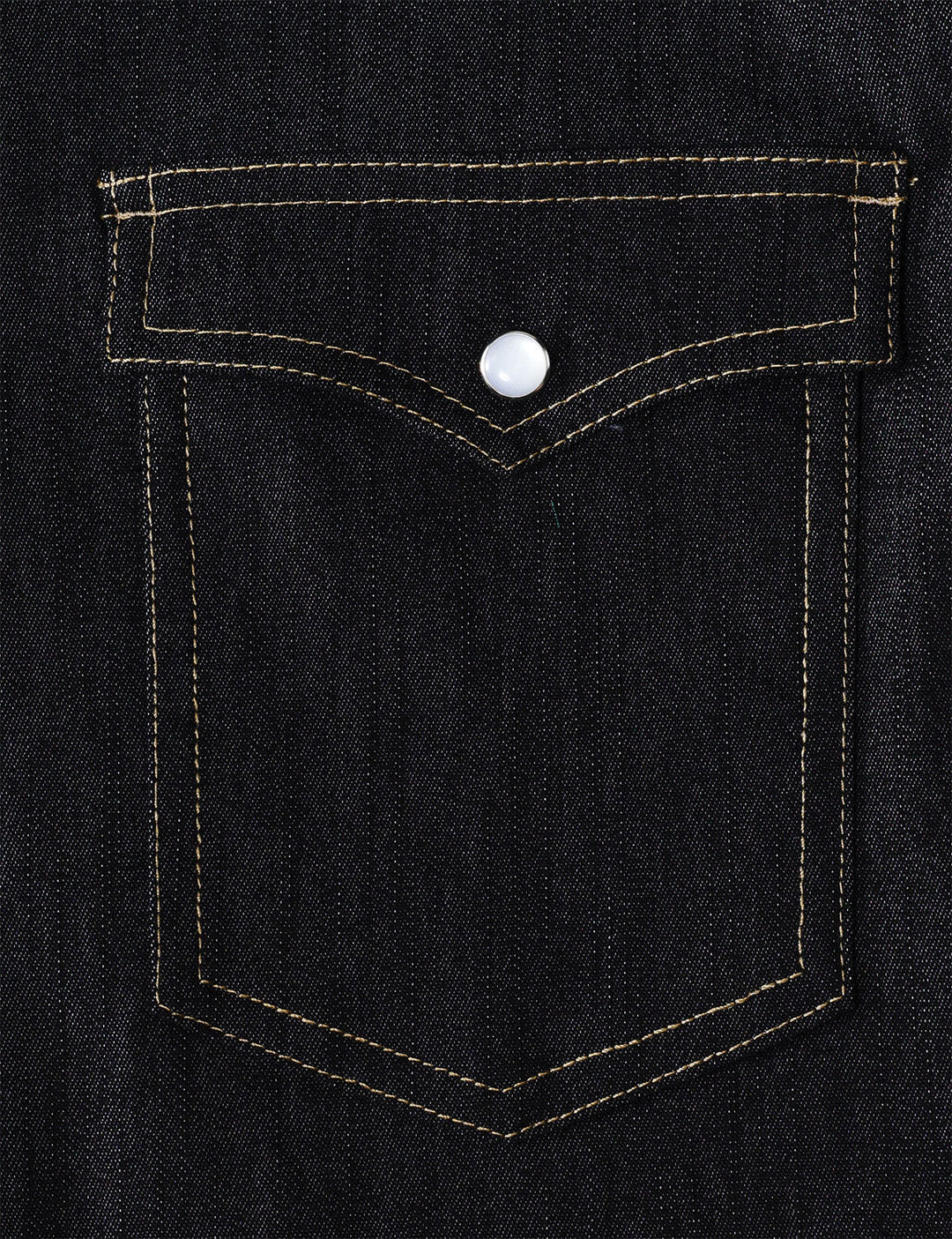 Chemise à manches longues en denim style cowboy pour homme avec boutons-pression nacrés