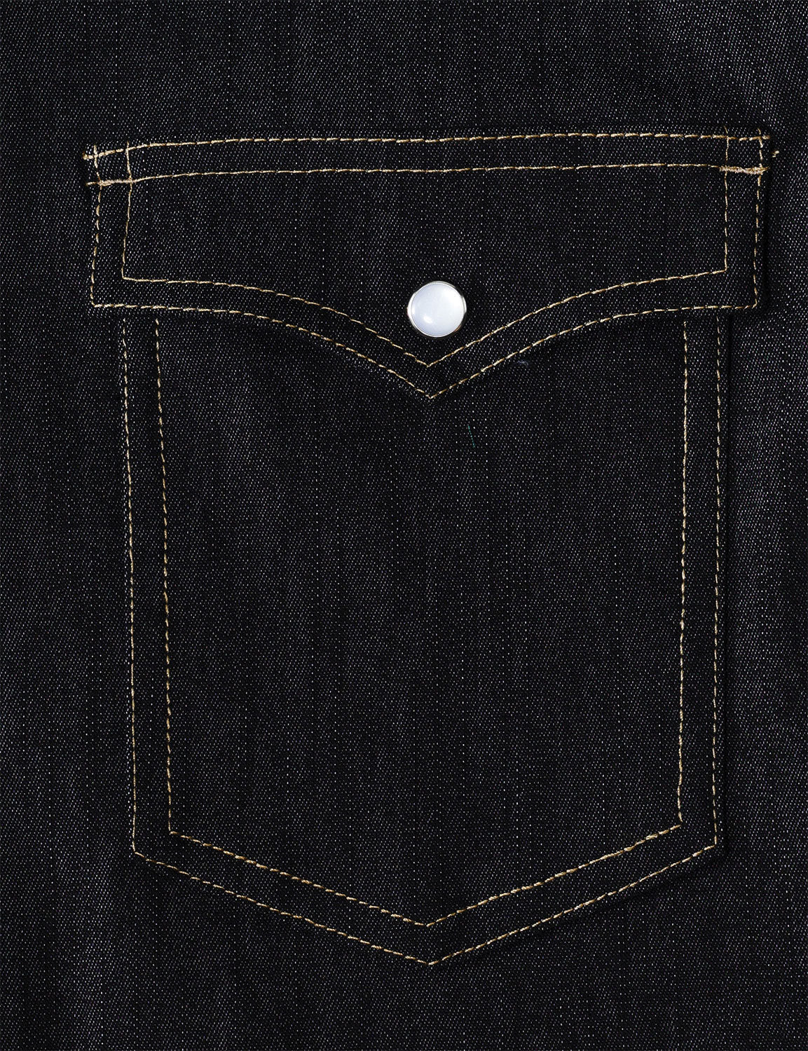 Chemise à manches longues en denim style cowboy pour homme avec boutons-pression nacrés