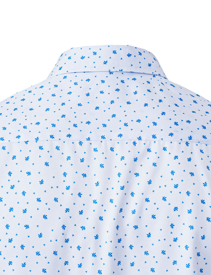 Chemise décontractée à manches longues pour homme, blanche et imprimée